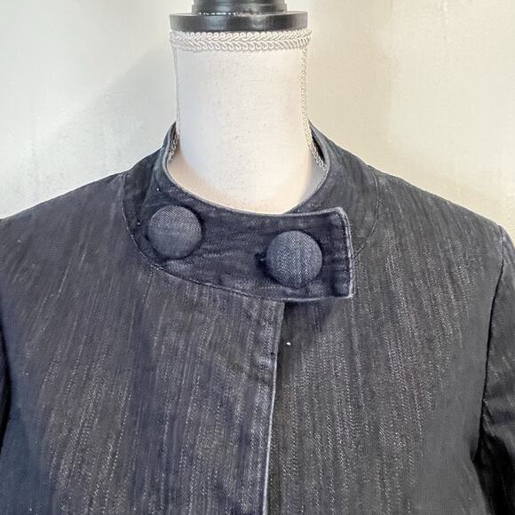 Talbots Denim Jean Jacket Women's Size M Stretch Trapeze Casual Career Boho - Picture 3 of 9